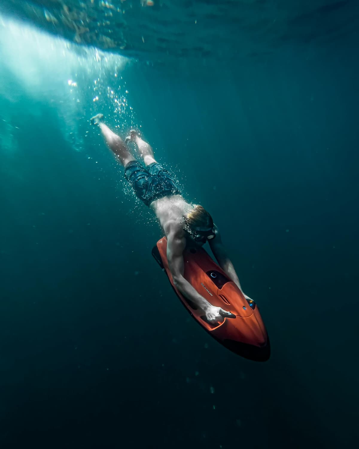 Seabob underwater scooter in crystal-clear Caribbean waters